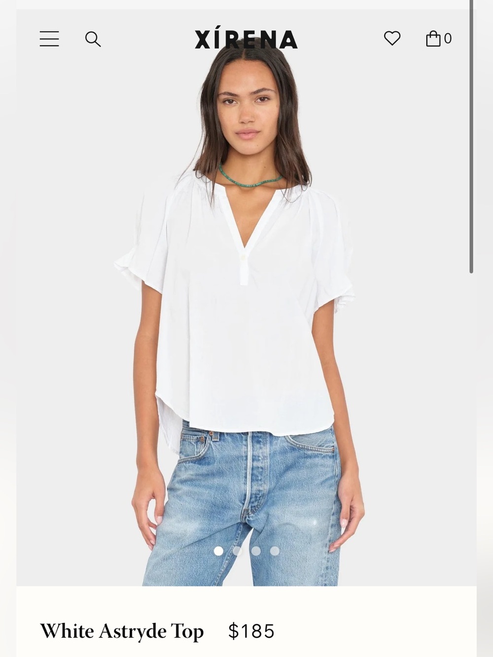 Xirena White Astryde Top, size Small